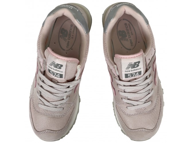 New Balance 574 розовые с серым