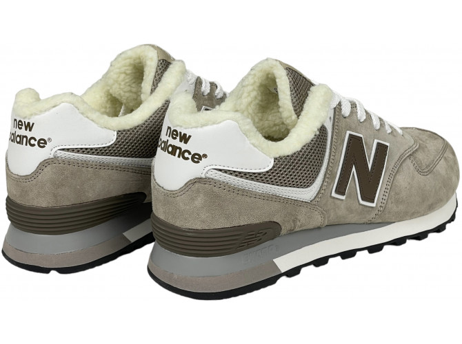 New Balance 574 Sand Deep Brown с мехом