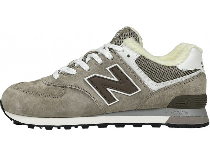 New Balance 574 Sand Deep Brown с мехом