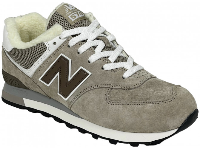 New Balance 574 Sand Deep Brown с мехом