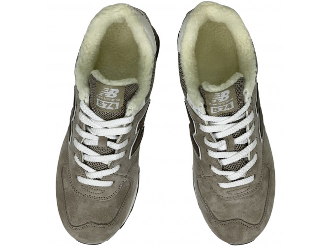 New Balance 574 Sand Deep Brown с мехом
