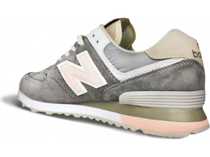 New Balance 574 Серые с розовым женские