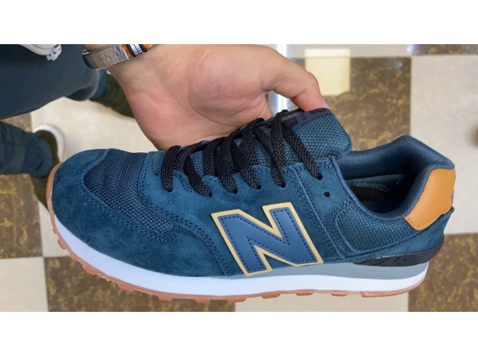 New Balance 574 Синие с коричневым