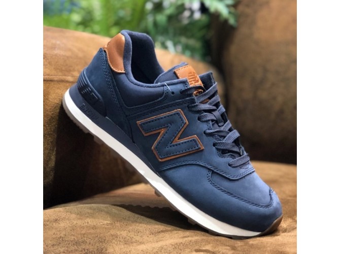 New Balance 574 Синие с коричневым