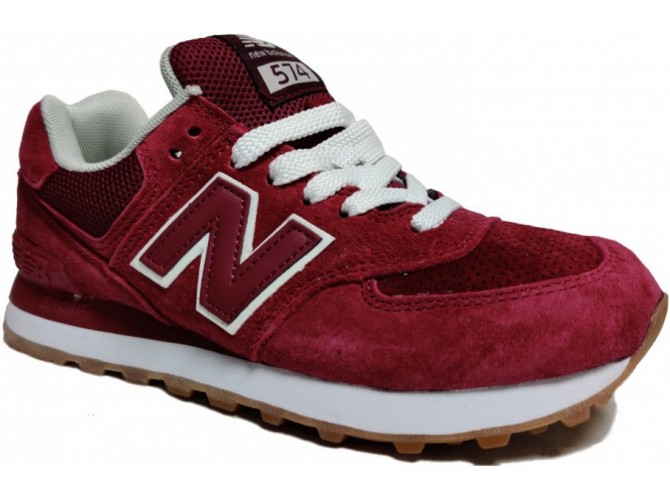 Кроссовки New Balance 574 Темно-красные женские