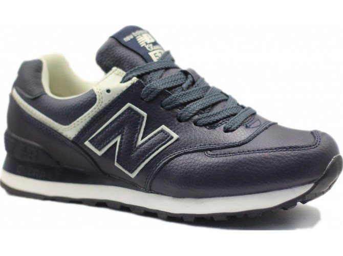 Кроссовки New Balance 574 женские темно-синие кожаные