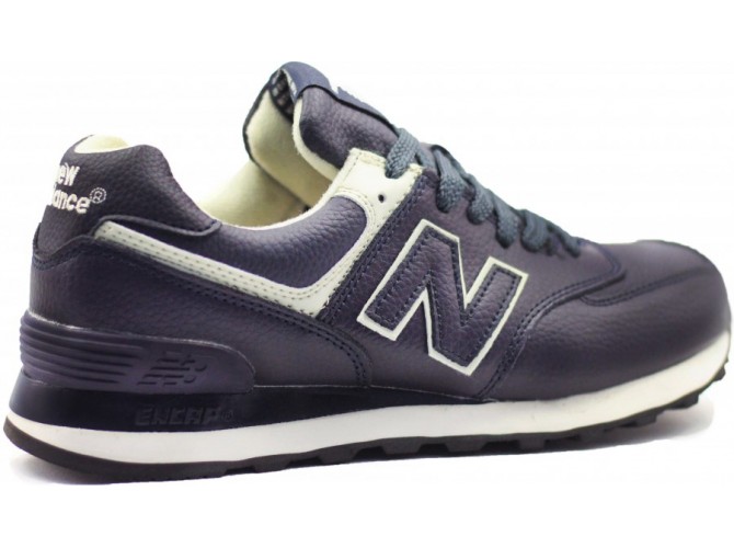 Кроссовки New Balance 574 женские темно-синие кожаные