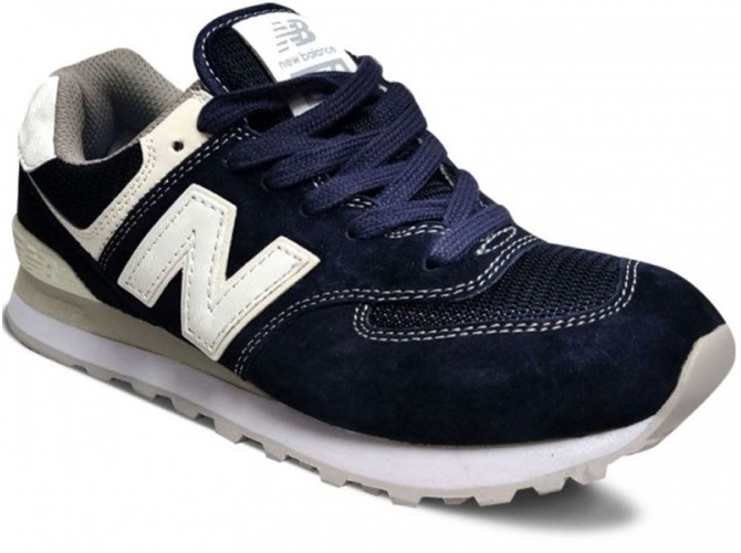 New Balance 574 Темно-синие с белым