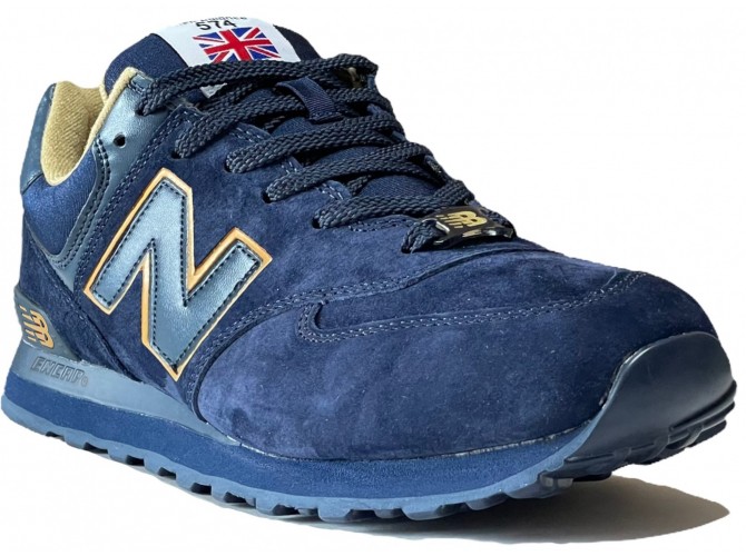 New Balance 574 Темно-синие замшевые