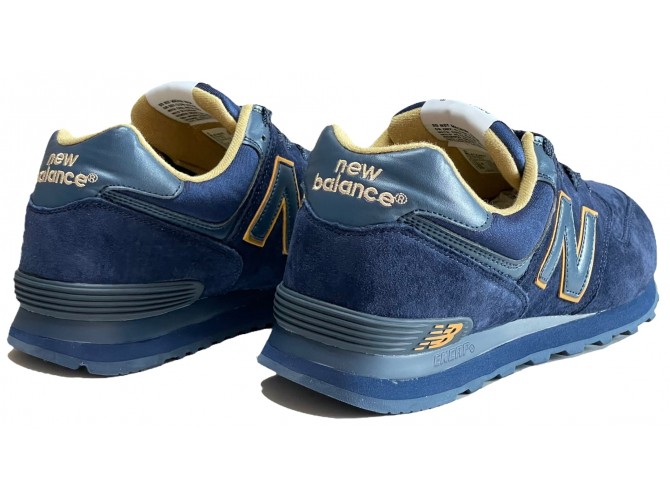 New Balance 574 Темно-синие замшевые