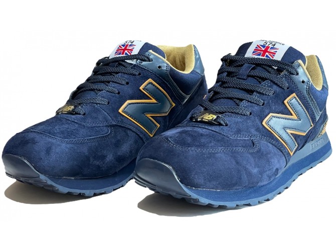 New Balance 574 Темно-синие замшевые