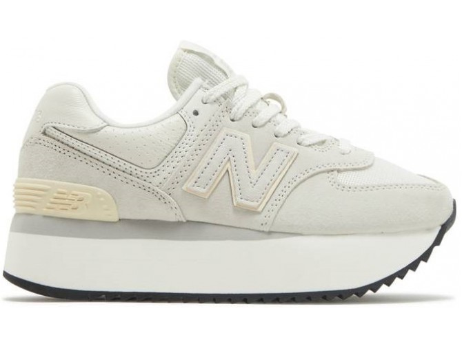 New Balance 574+ White Grey на платформе
