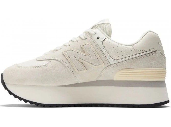 New Balance 574+ White Grey на платформе