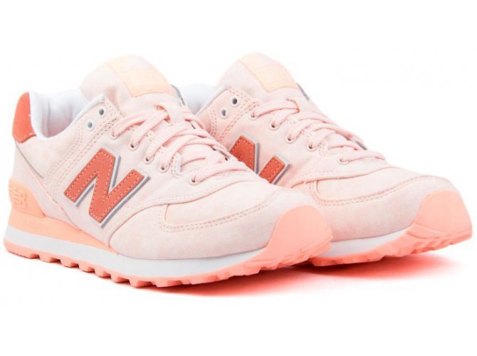 New Balance 574 женские розово-персиковые