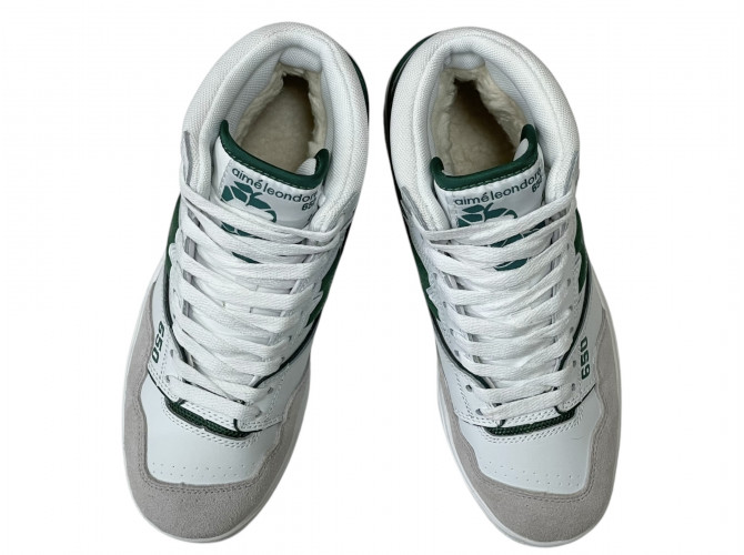 New Balance 650 White Green с мехом
