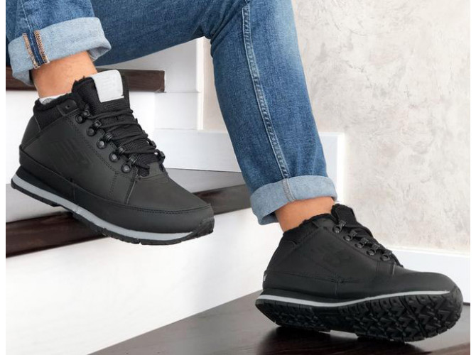 New Balance 754 Кожаные черные с мехом