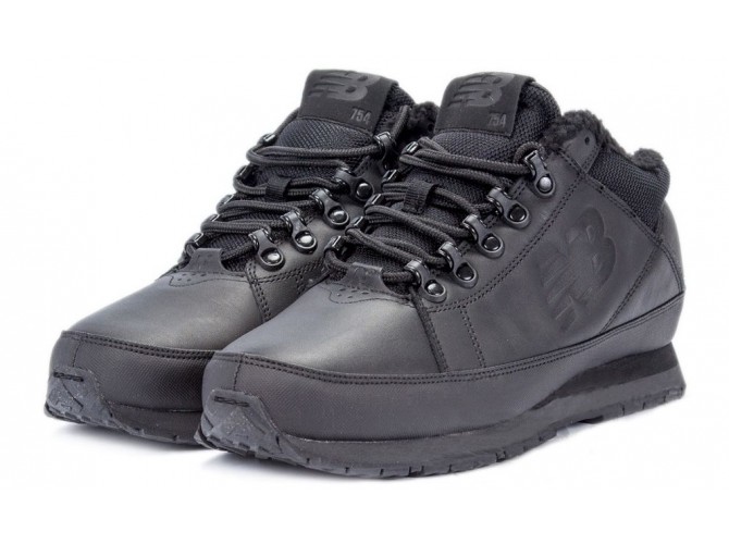 Кроссовки New Balance 754 мужские черные кожаные с мехом