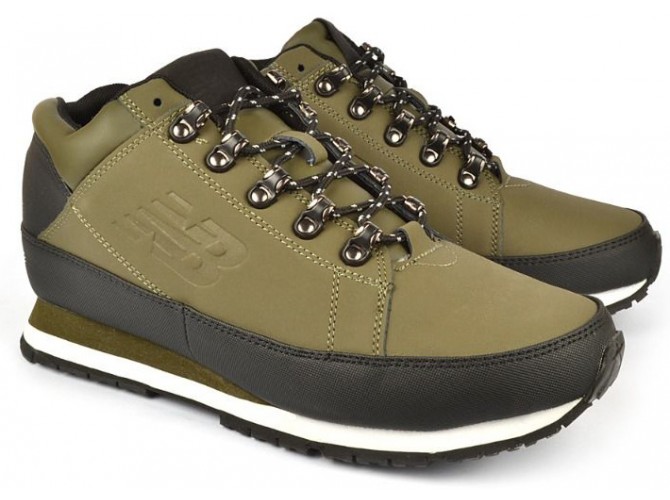 Кроссовки New Balance 754 мужские зеленые кожаные с мехом