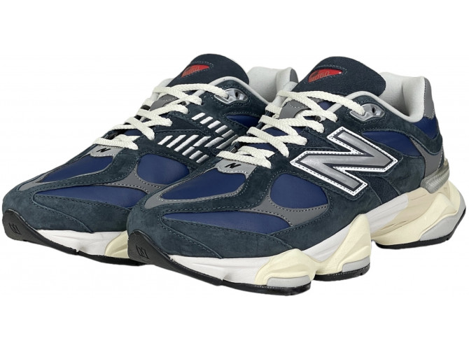New Balance 9060 Light Navy White с мехом