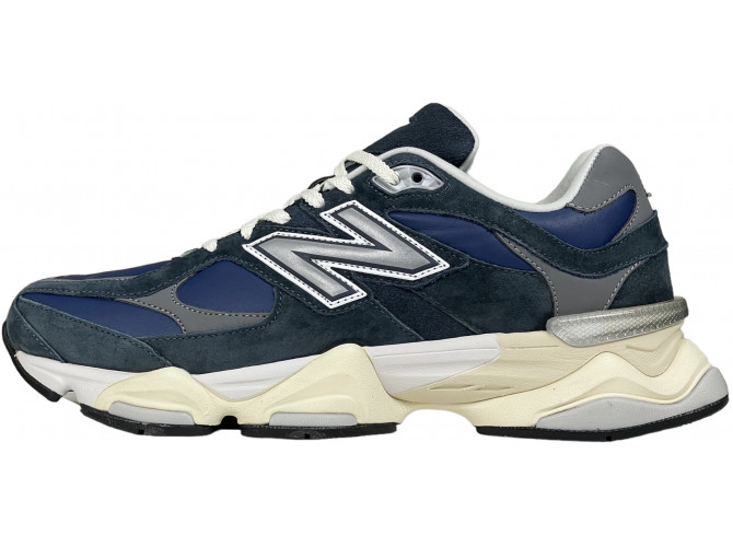 New Balance 9060 Light Navy White с мехом