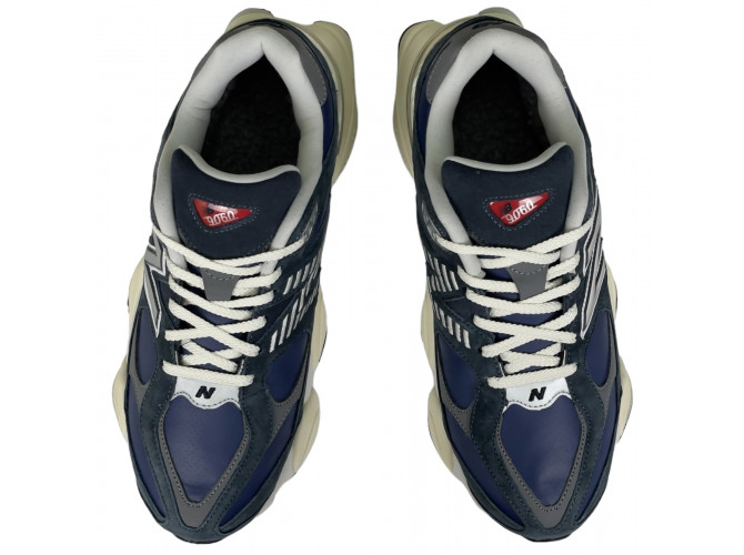 New Balance 9060 Light Navy White с мехом