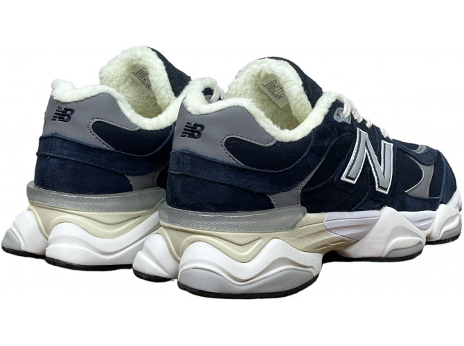 New Balance 9060 Navy White с мехом