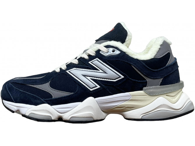 New Balance 9060 Navy White с мехом