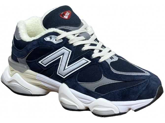 New Balance 9060 Navy White с мехом