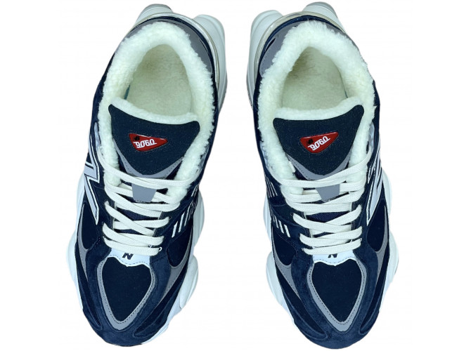 New Balance 9060 Navy White с мехом