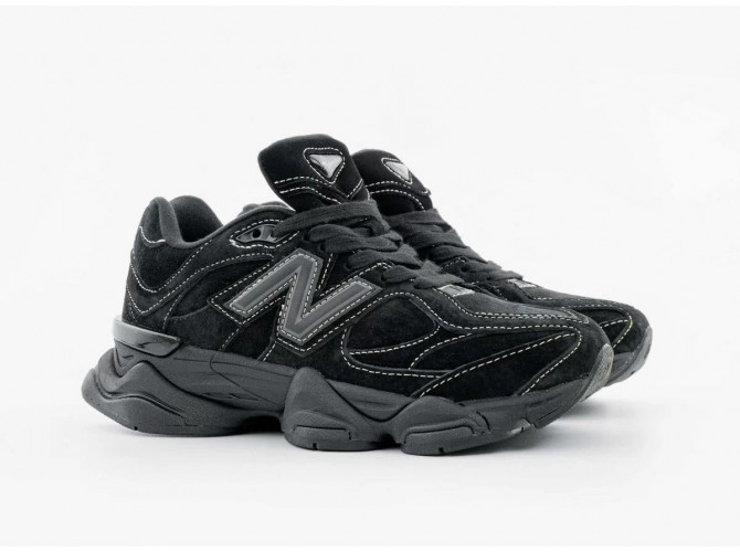 New Balance 9060  White Stitching Triple Black