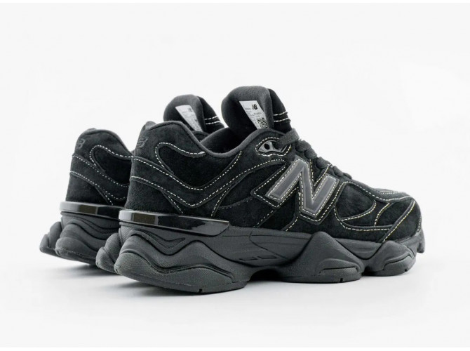 New Balance 9060  White Stitching Triple Black