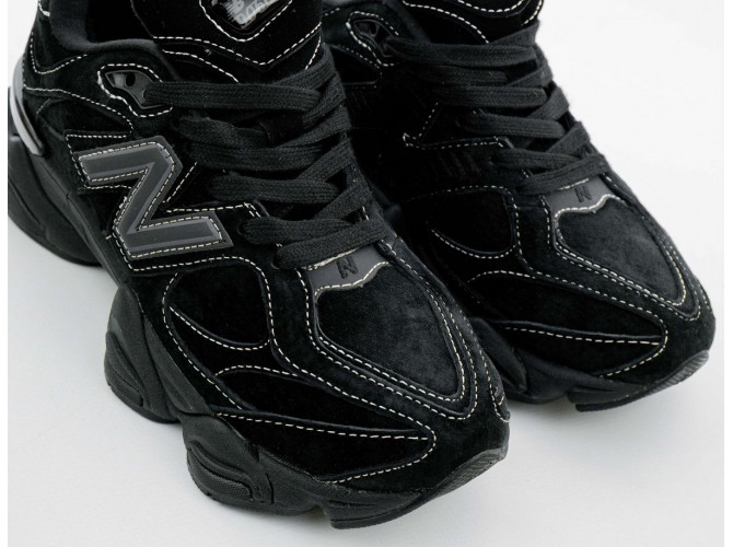 New Balance 9060  White Stitching Triple Black