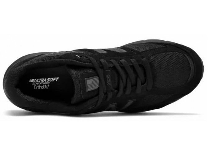 New Balance 990 кожаные черные женские