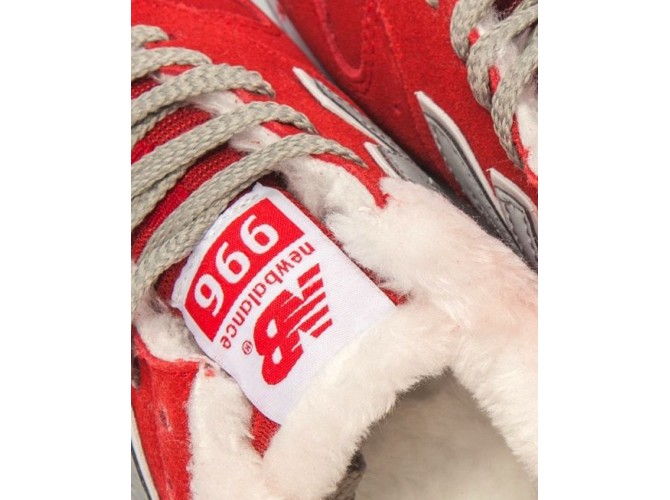 Кроссовки New Balance 996 зимние с мехом красные