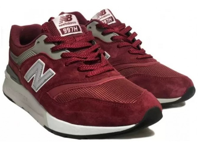 Кроссовки New Balance 997 мужские бордовые с серым