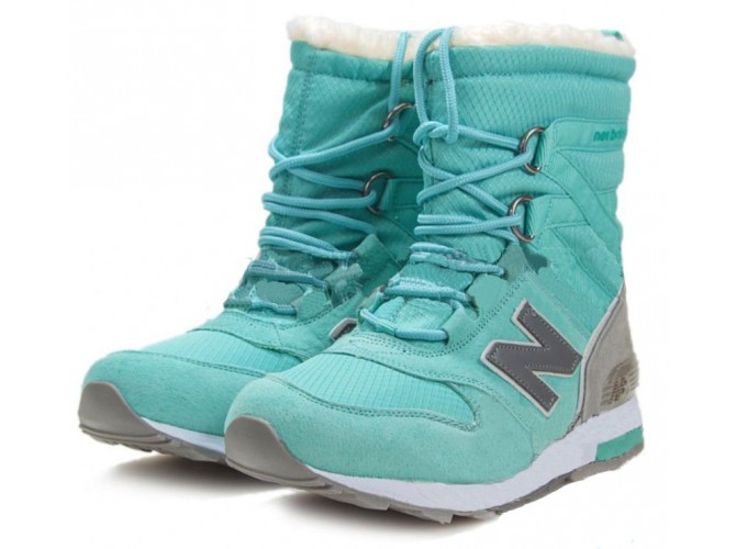New Balance Snow Boots женские зимние с мехом бирюзовые с серым