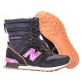 New Balance Snow Boots зимние с мехом черные с розовым