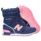 New Balance Snow Boots зимние с мехом темно-синие с розовым