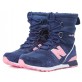 New Balance Snow Boots зимние с мехом темно-синие с розовым