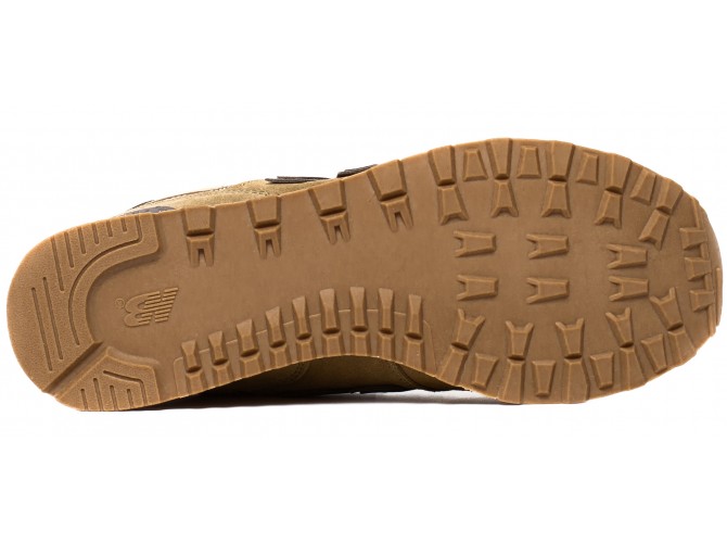 Кроссовки New Balance 574 light brown коричневые зимние с мехом