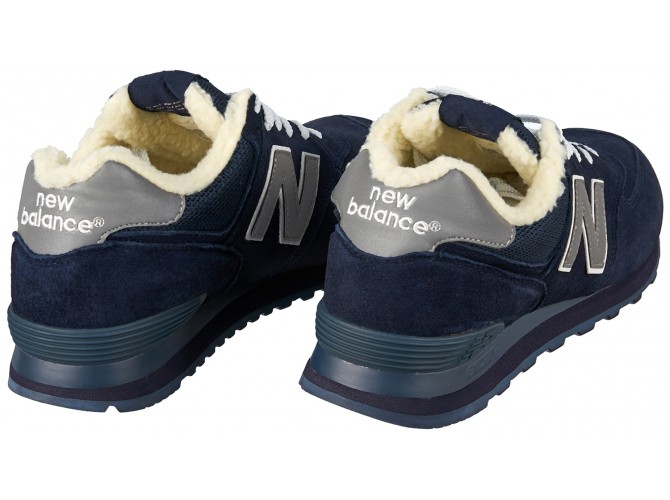 New Balance 574 мужские полностью синие с мехом