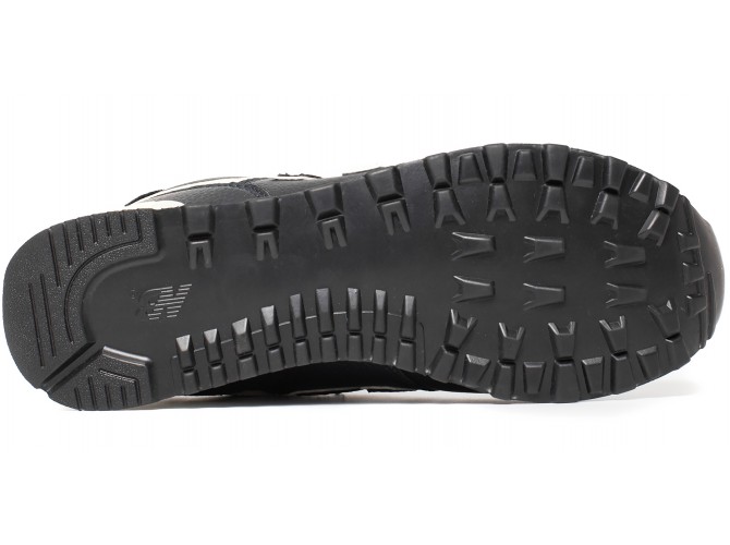 Кроссовки New Balance 574 синие кожаные зимние с мехом