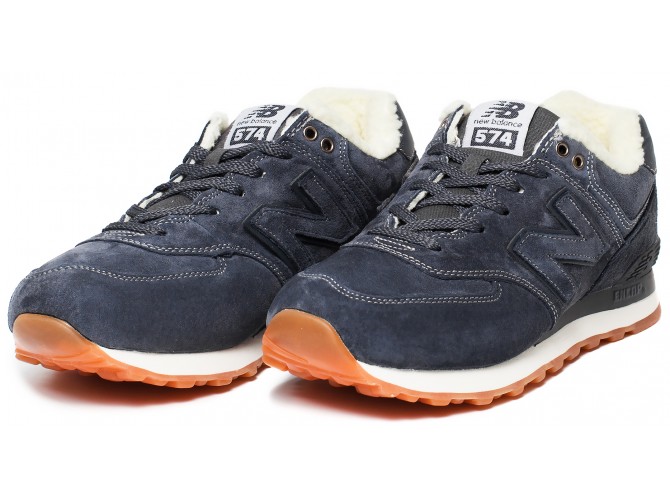 Кроссовки New Balance 574 herren sneaker графит зимние с мехом