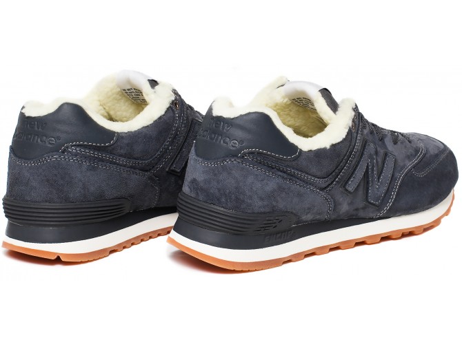 Кроссовки New Balance 574 herren sneaker графит зимние с мехом