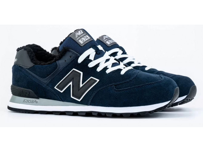 New Balance 574 Dark Blue Big Size С Мехом