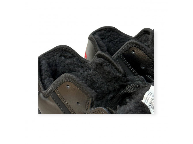 New Balance 574 leather Black  С Мехом