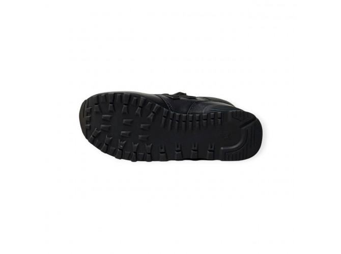 New Balance 574 leather Black  С Мехом