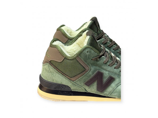New Balance 574 Mid Dark Green с мехом
