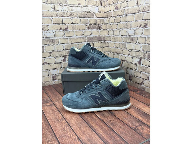 New Balance 574 Mid Dark Grey с мехом