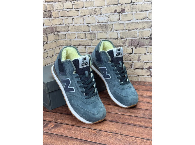 New Balance 574 Mid Dark Grey с мехом